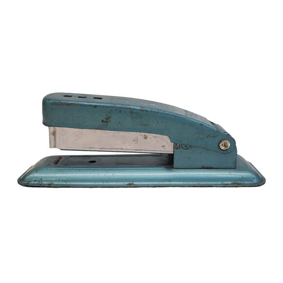 Vintage SWINGLINE CUB Teal Green Desktop Stapler Made in USA - Picture 2 of 12